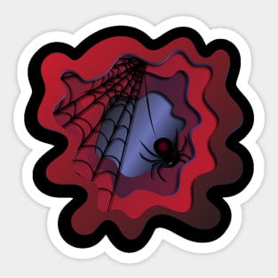 Spooky Spider Web Halloween Sticker